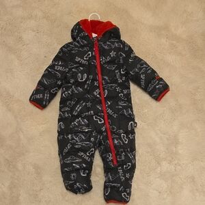 Spyder Kids Black and Red Patterned Footie